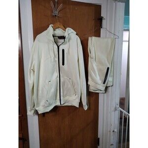 Men's Cream Zip-Up Jacket and Pants Set